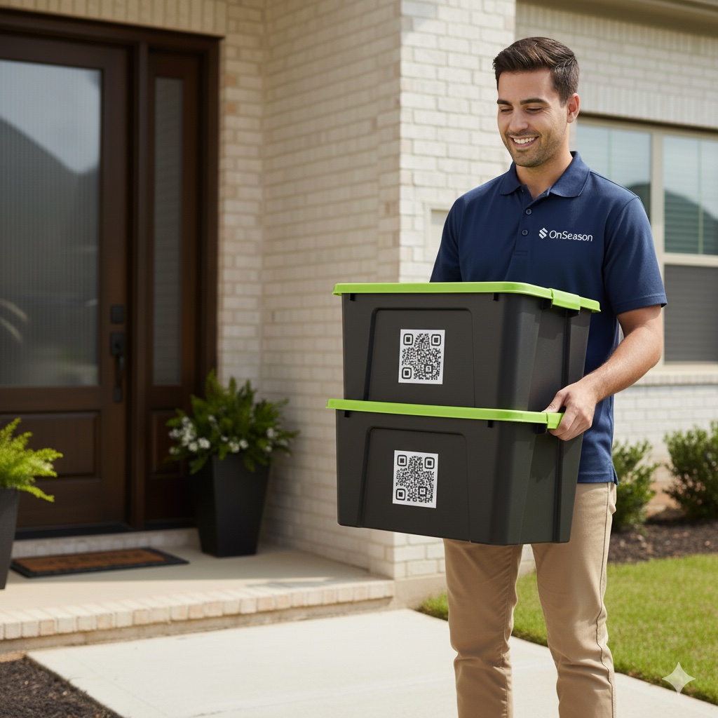 OnSeason worker delivering storage containers
